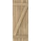 Ekena Millwork Americraft 6-Board (2 Batten) Wood Joined Board-n-Batten Shutters w/ Z-Bar, ARW102BB621X77UNH, PR ARW102BB621X77UNH - alternate 2